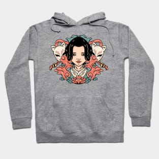 Geisha With Kitsune Souls Hoodie